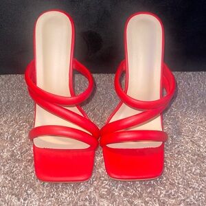 Red Strappy Heels (7.5)